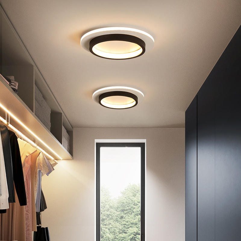 Modern Minimalist LED Ceiling Light Geometric Flush Mount with Acrylic Shade