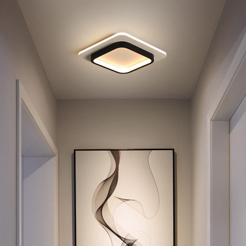 Modern Minimalist LED Ceiling Light Geometric Flush Mount with Acrylic Shade