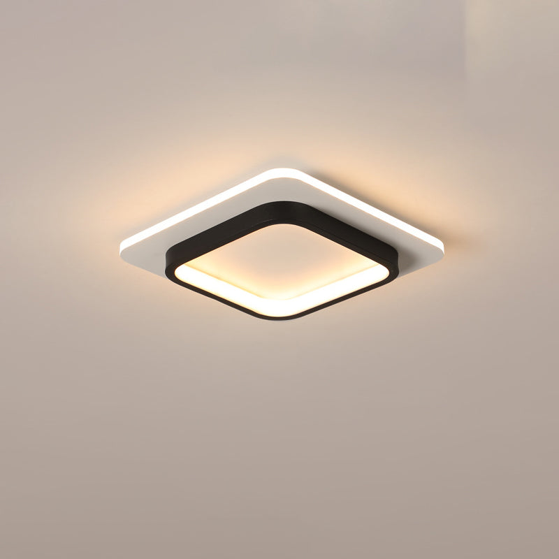 Modern Minimalist LED Ceiling Light Geometric Flush Mount with Acrylic Shade