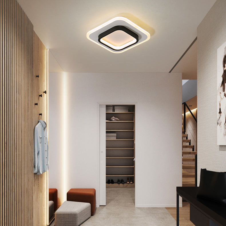 Modern Minimalist LED Ceiling Light Geometric Flush Mount with Acrylic Shade