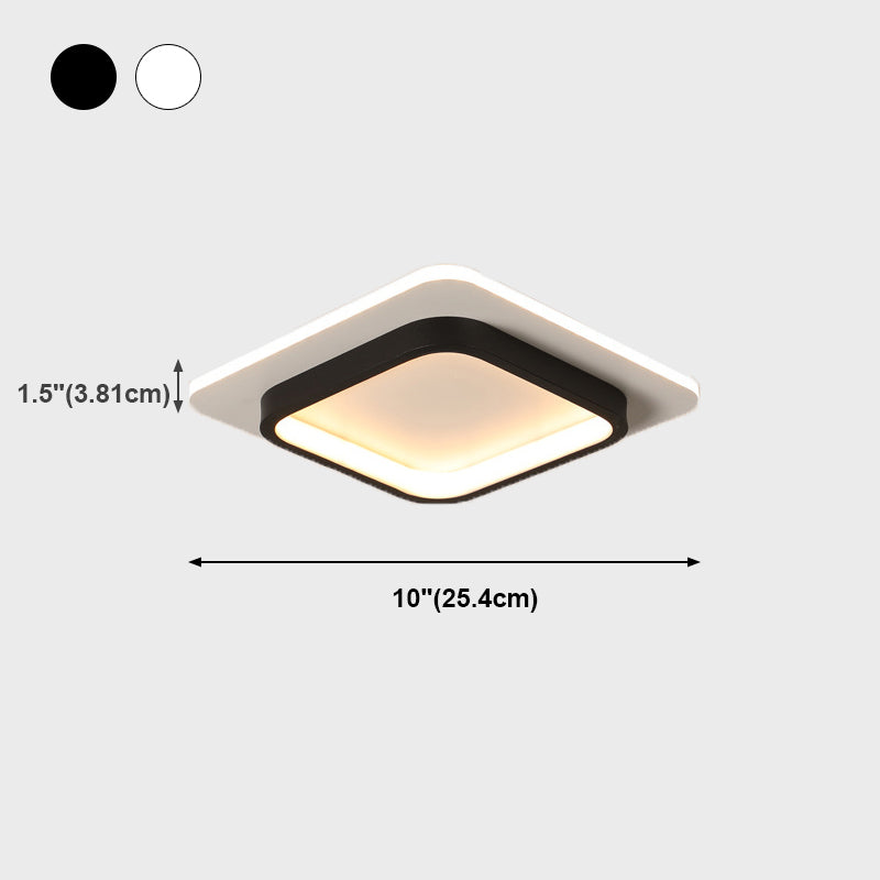 Modern Minimalist LED Ceiling Light Geometric Flush Mount with Acrylic Shade