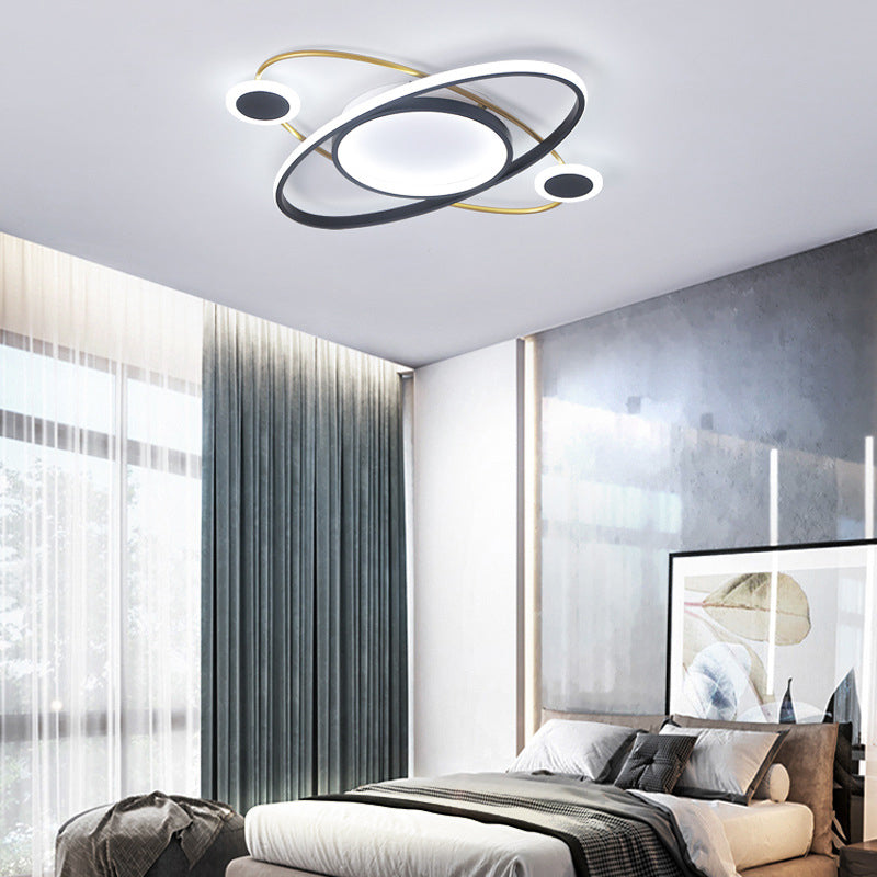 Modern Creative LED Ceiling Fixture Geometric 4-Light Flush Mount with Acrylic Shade