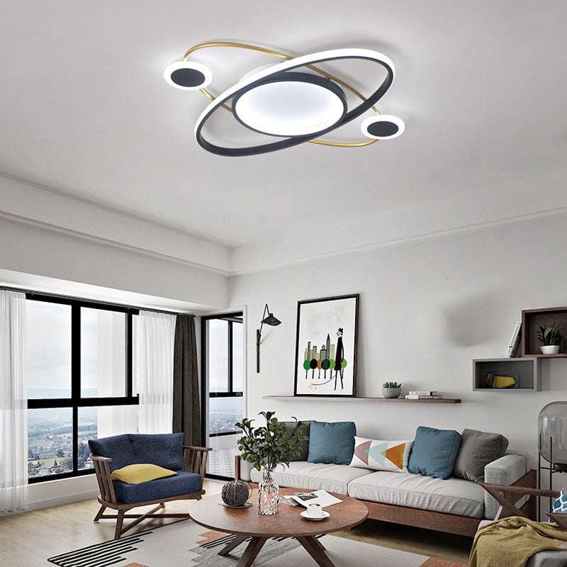 Modern Creative LED Ceiling Fixture Geometric 4-Light Flush Mount with Acrylic Shade