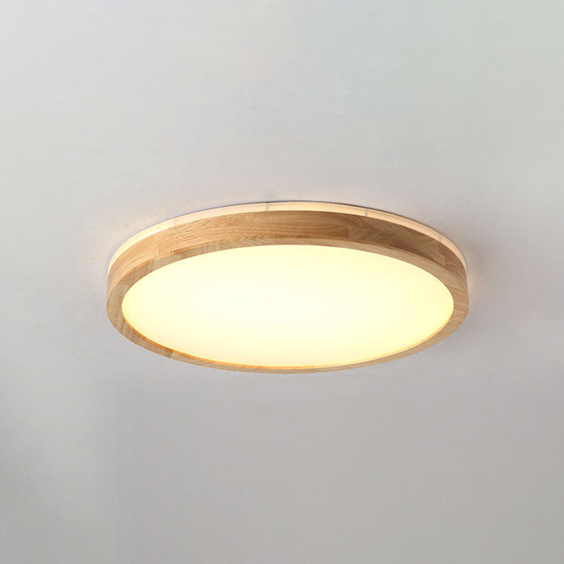 Brown LED Ceiling Light in Modern Simplicity Circular Acrylic Flush Mount for Bedroom