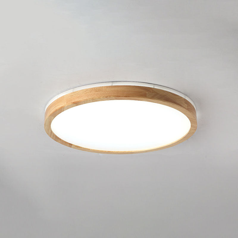 Brown LED Ceiling Light in Modern Simplicity Circular Acrylic Flush Mount for Bedroom