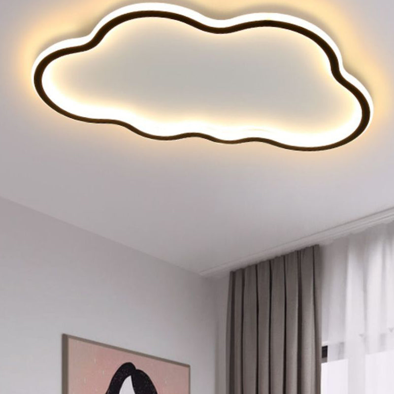 Modern Simplicity LED Flush Mount Silicone Cloud Shape Ceiling Light for Bedroom