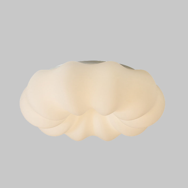 White Acrylic LED Ceiling Light in Modern Simplicity Cloud Shape Flush Mount for Bedroom