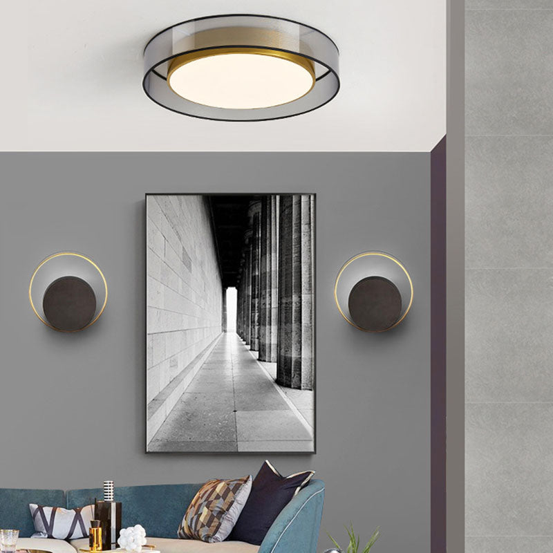 Modern Luxury LED Ceiling Fixture Acrylic Circular Flush Mount for Living Room