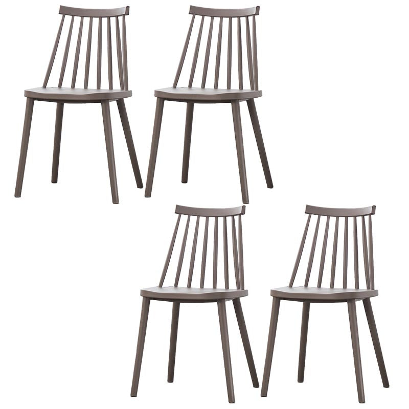 Contemporary Plastic Dining Chair Slat Back Side Chair in Matte Finish for Home