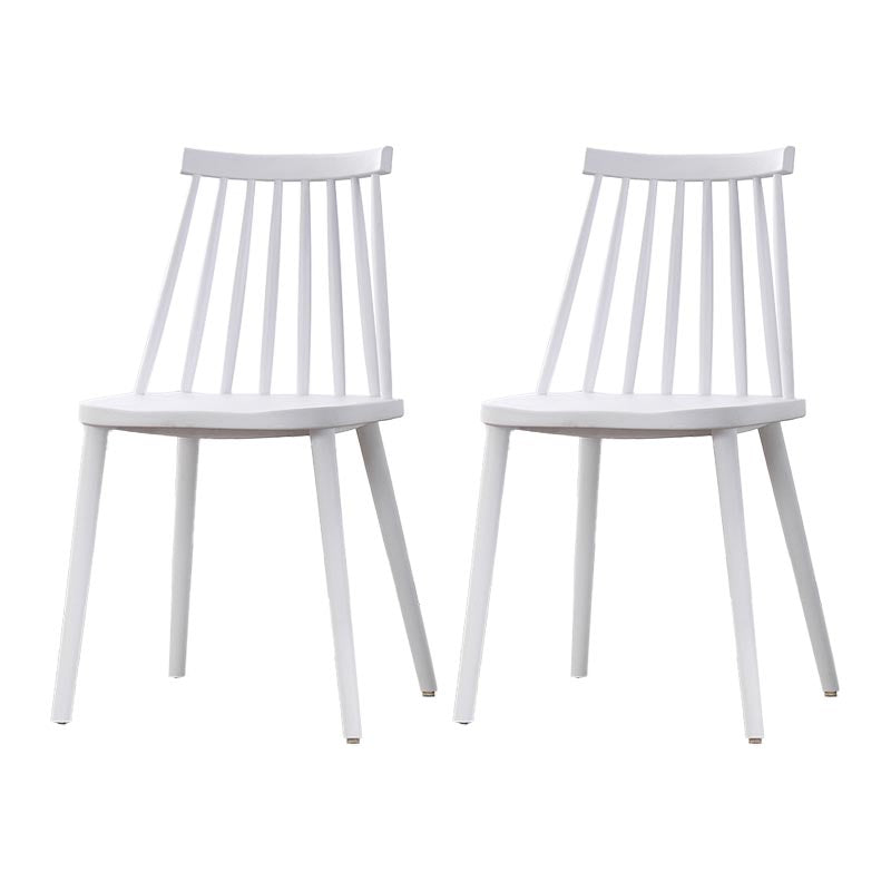 Contemporary Plastic Dining Chair Slat Back Side Chair in Matte Finish for Home