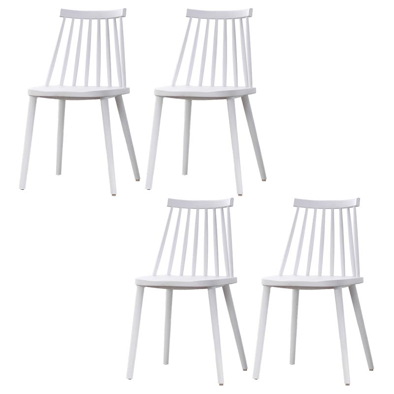 Contemporary Plastic Dining Chair Slat Back Side Chair in Matte Finish for Home