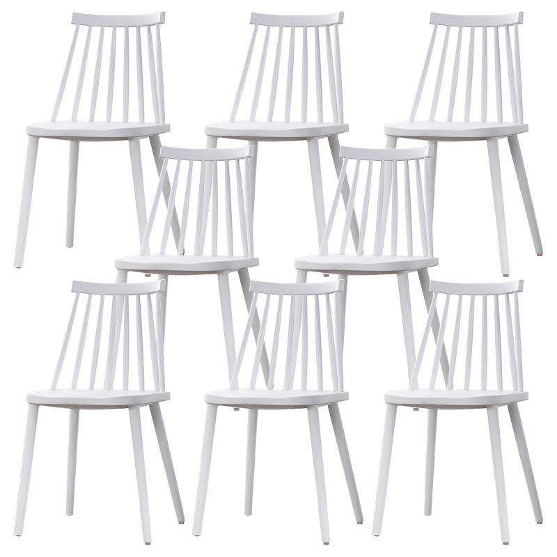 Contemporary Plastic Dining Chair Slat Back Side Chair in Matte Finish for Home