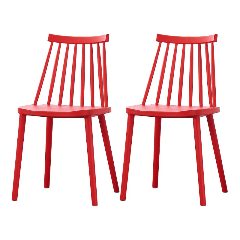 Contemporary Plastic Dining Chair Slat Back Side Chair in Matte Finish for Home