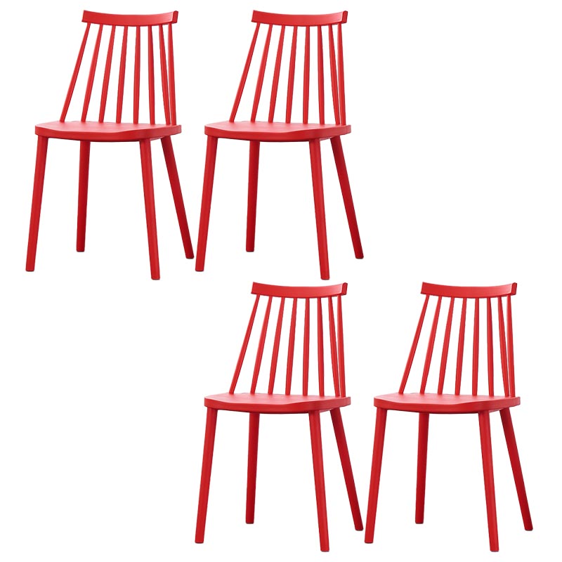 Contemporary Plastic Dining Chair Slat Back Side Chair in Matte Finish for Home