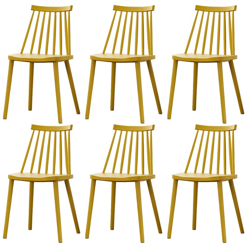 Contemporary Plastic Dining Chair Slat Back Side Chair in Matte Finish for Home