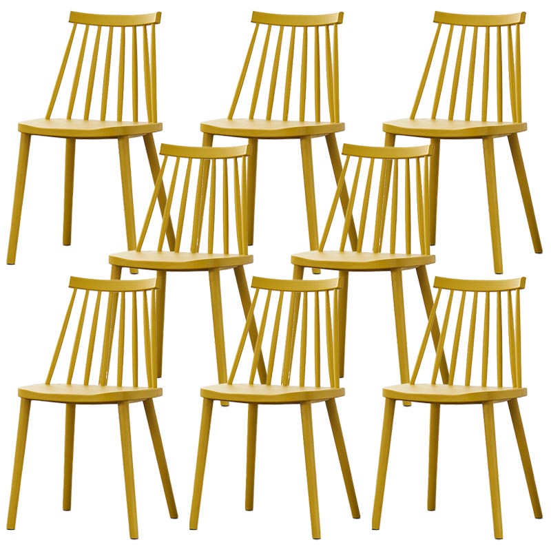 Contemporary Plastic Dining Chair Slat Back Side Chair in Matte Finish for Home