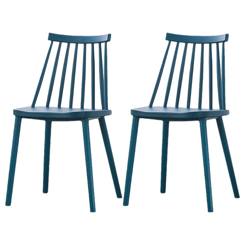 Contemporary Plastic Dining Chair Slat Back Side Chair in Matte Finish for Home