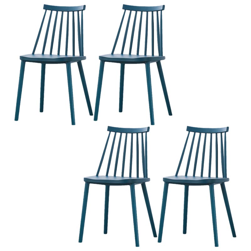 Contemporary Plastic Dining Chair Slat Back Side Chair in Matte Finish for Home