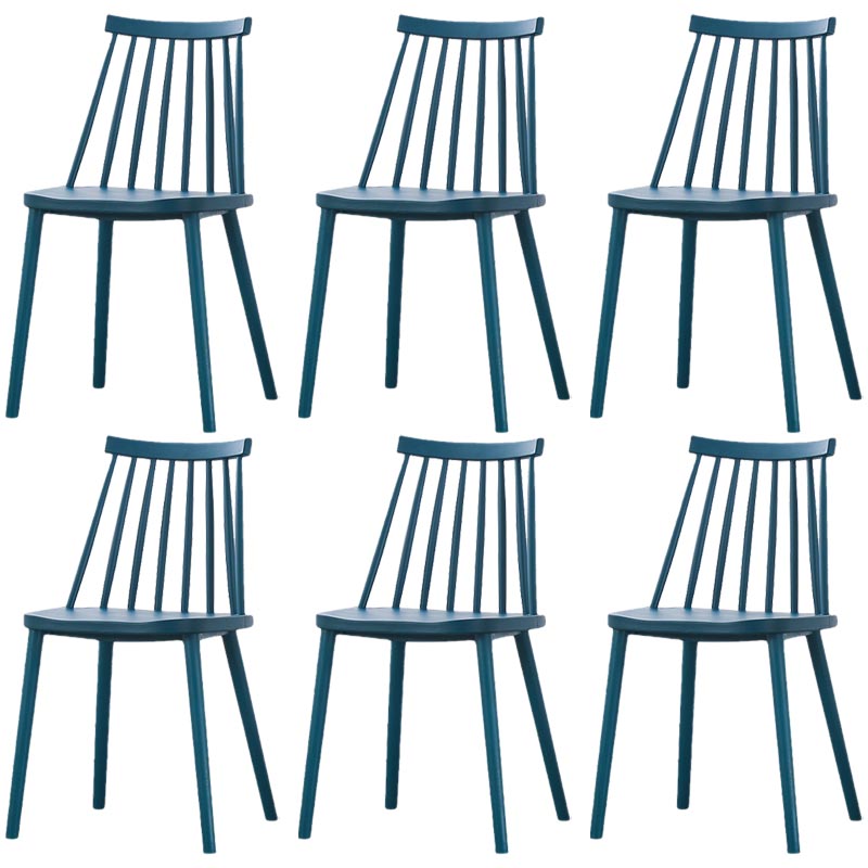 Contemporary Plastic Dining Chair Slat Back Side Chair in Matte Finish for Home