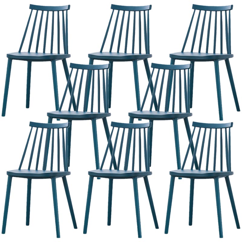 Contemporary Plastic Dining Chair Slat Back Side Chair in Matte Finish for Home