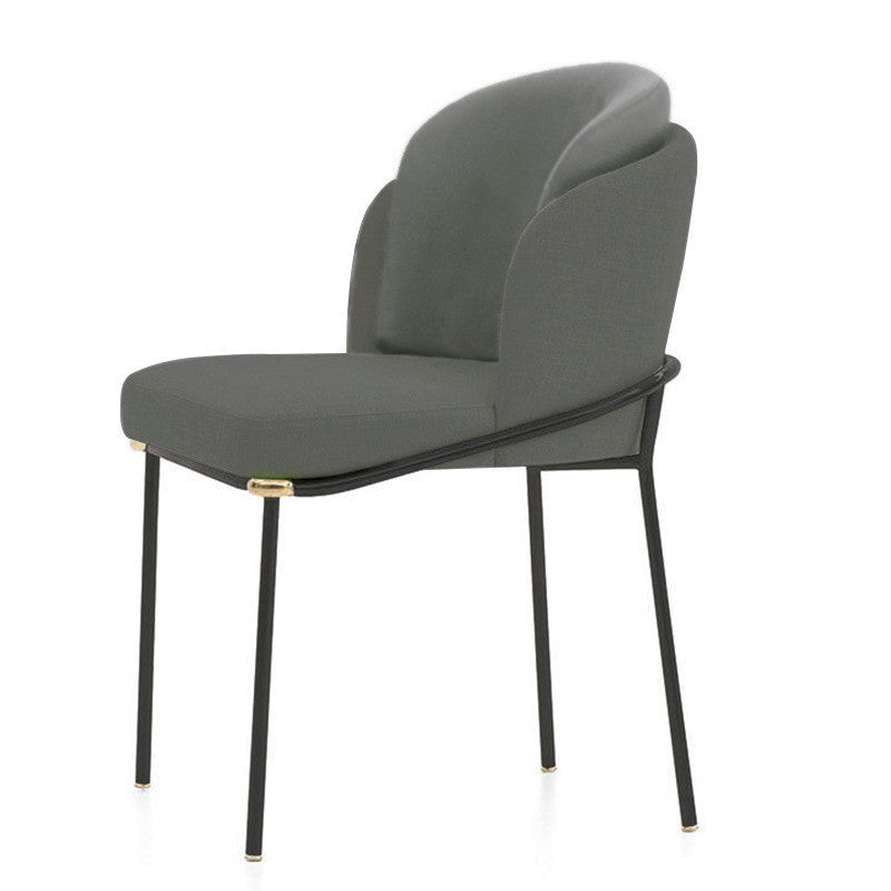 Contemporary Linen Dining Chair Indoor Parsons Chair in Matte Finish for Home