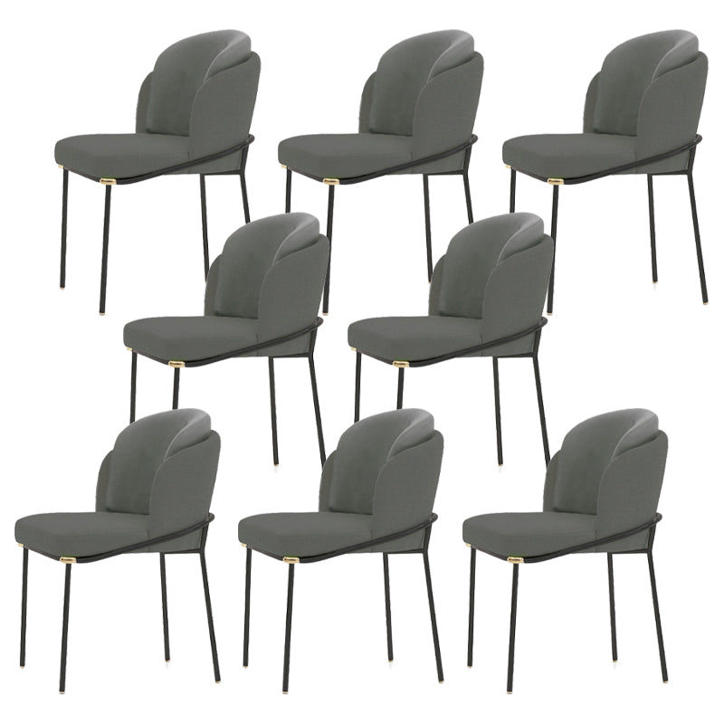 Contemporary Linen Dining Chair Indoor Parsons Chair in Matte Finish for Home