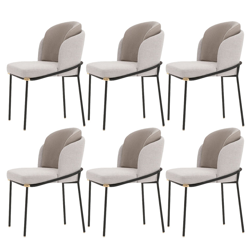 Contemporary Linen Dining Chair Indoor Parsons Chair in Matte Finish for Home