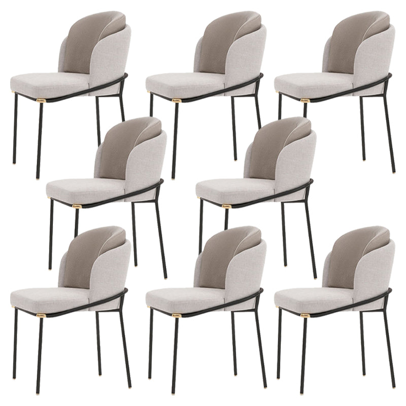 Contemporary Linen Dining Chair Indoor Parsons Chair in Matte Finish for Home