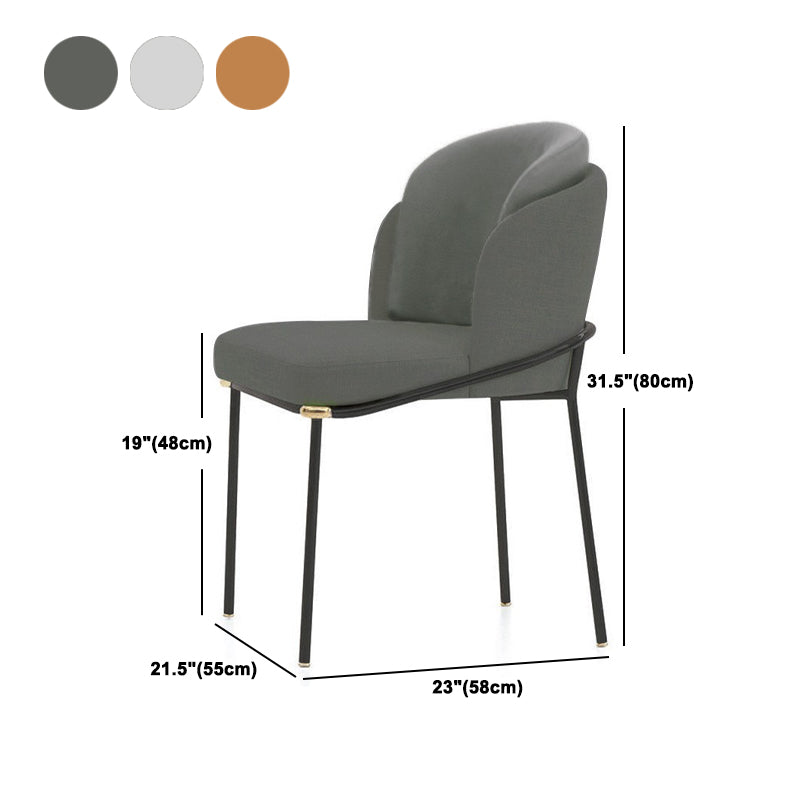 Contemporary Linen Dining Chair Indoor Parsons Chair in Matte Finish for Home