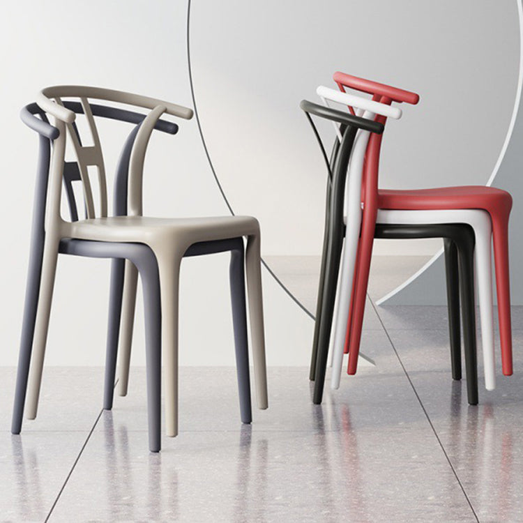 Modern Plastic Chair Matte Finish Chair with 4 Legs for Home