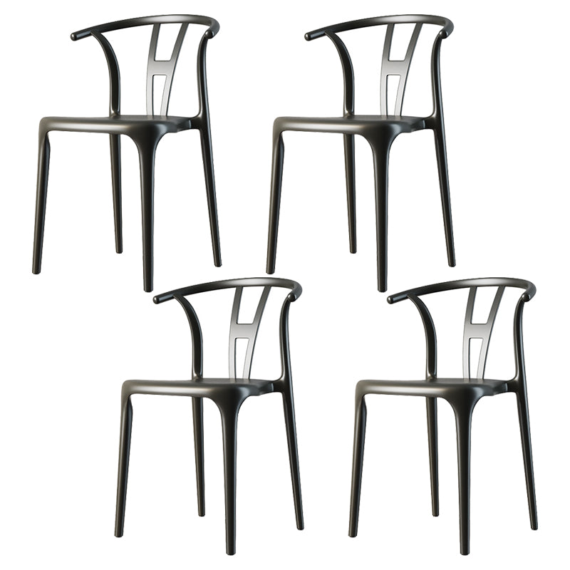 Modern Plastic Chair Matte Finish Chair with 4 Legs for Home