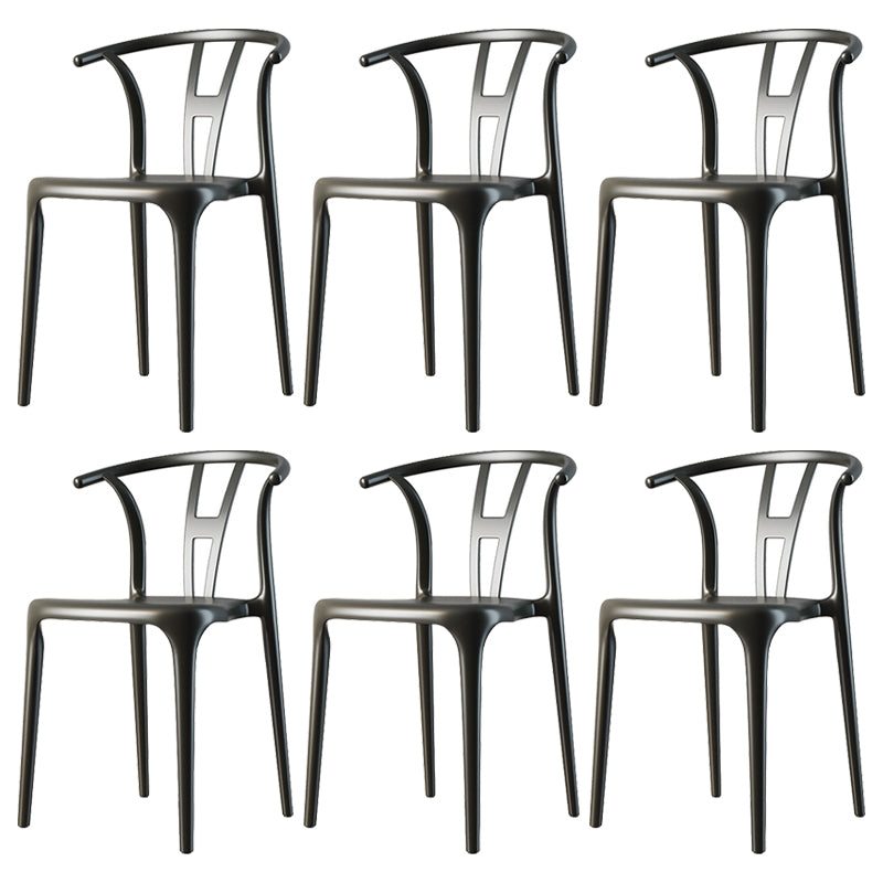 Modern Plastic Chair Matte Finish Chair with 4 Legs for Home