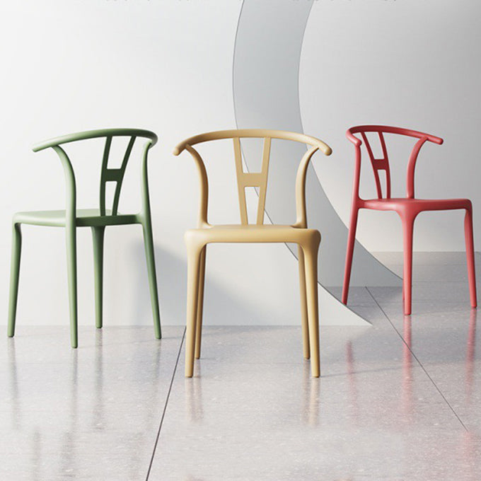 Modern Plastic Chair Matte Finish Chair with 4 Legs for Home