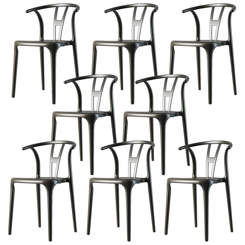 Modern Plastic Chair Matte Finish Chair with 4 Legs for Home