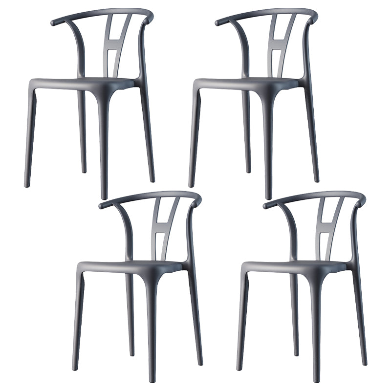 Modern Plastic Chair Matte Finish Chair with 4 Legs for Home