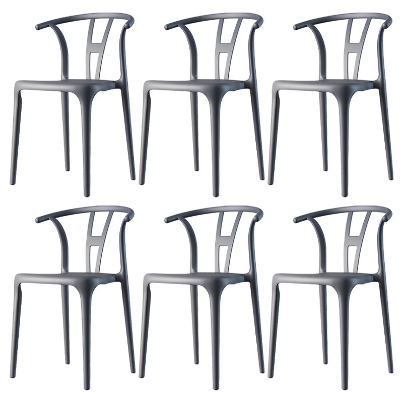 Modern Plastic Chair Matte Finish Chair with 4 Legs for Home