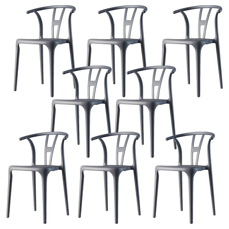 Modern Plastic Chair Matte Finish Chair with 4 Legs for Home