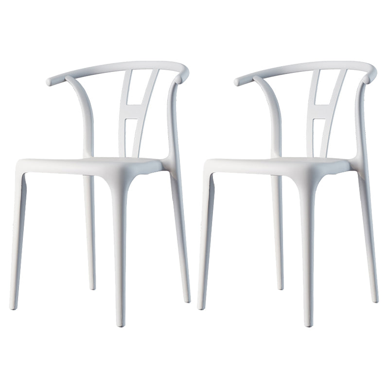 Modern Plastic Chair Matte Finish Chair with 4 Legs for Home