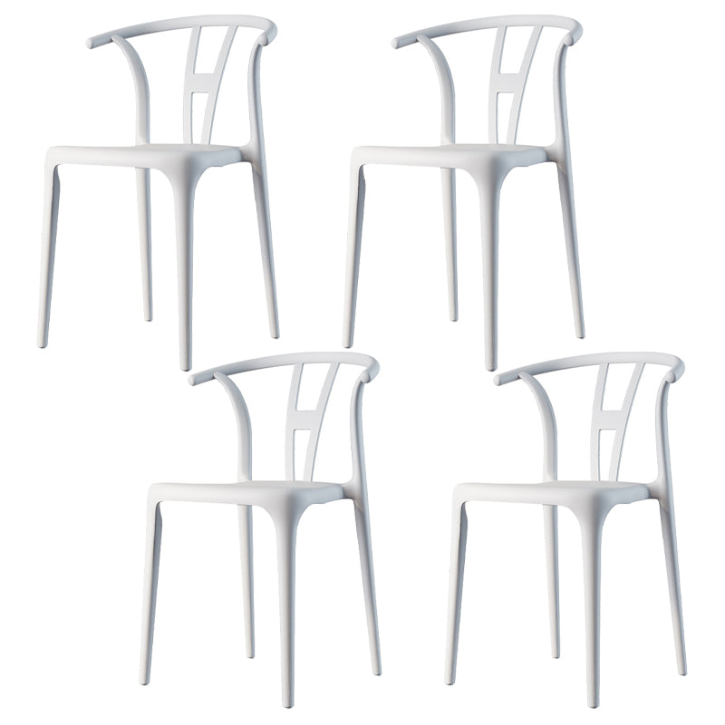 Modern Plastic Chair Matte Finish Chair with 4 Legs for Home