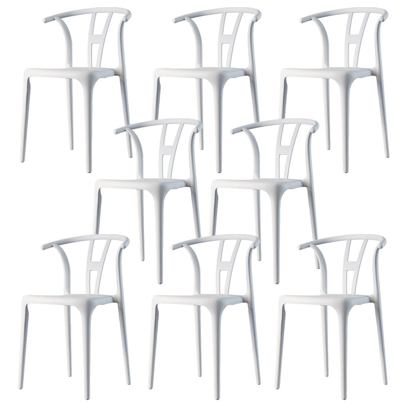 Modern Plastic Chair Matte Finish Chair with 4 Legs for Home