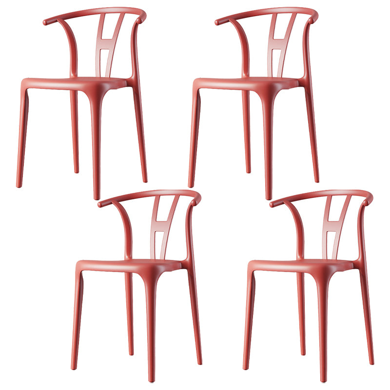 Modern Plastic Chair Matte Finish Chair with 4 Legs for Home