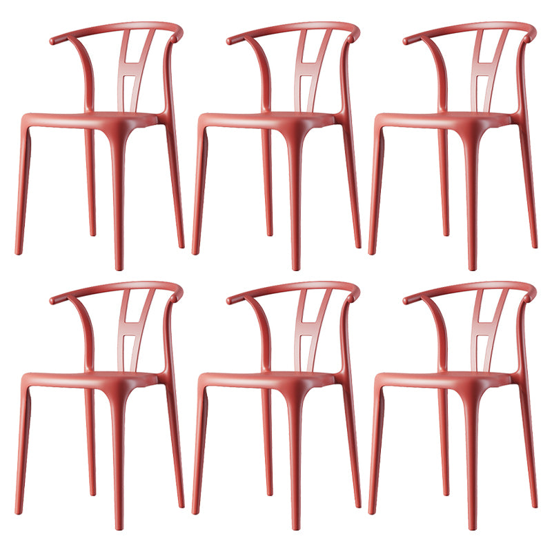 Modern Plastic Chair Matte Finish Chair with 4 Legs for Home