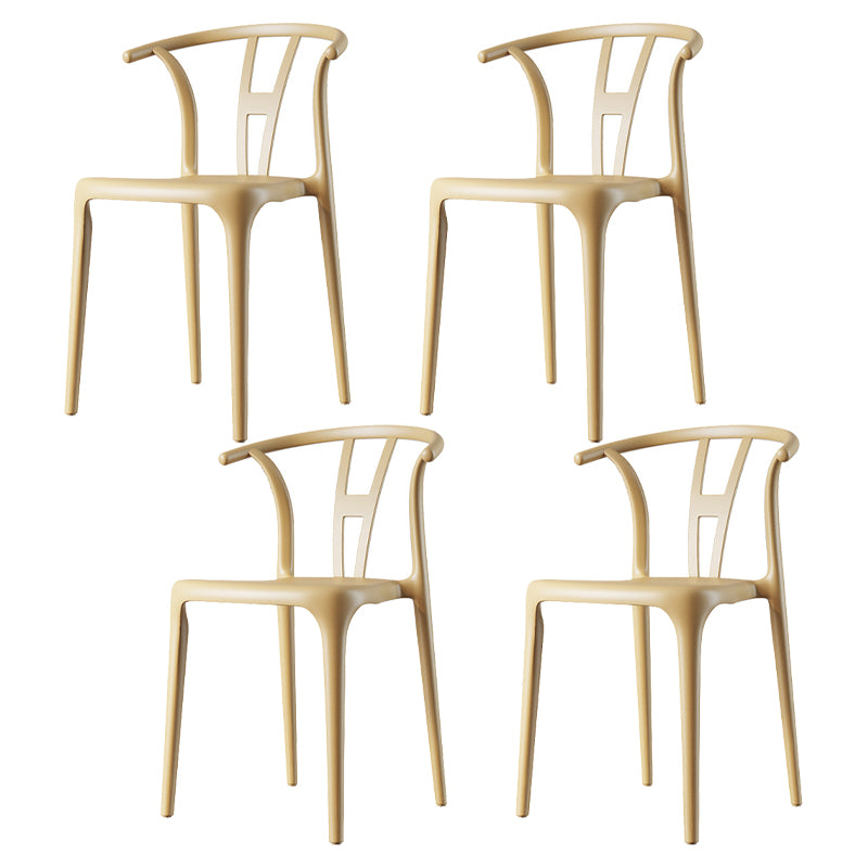 Modern Plastic Chair Matte Finish Chair with 4 Legs for Home