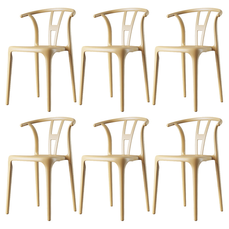 Modern Plastic Chair Matte Finish Chair with 4 Legs for Home