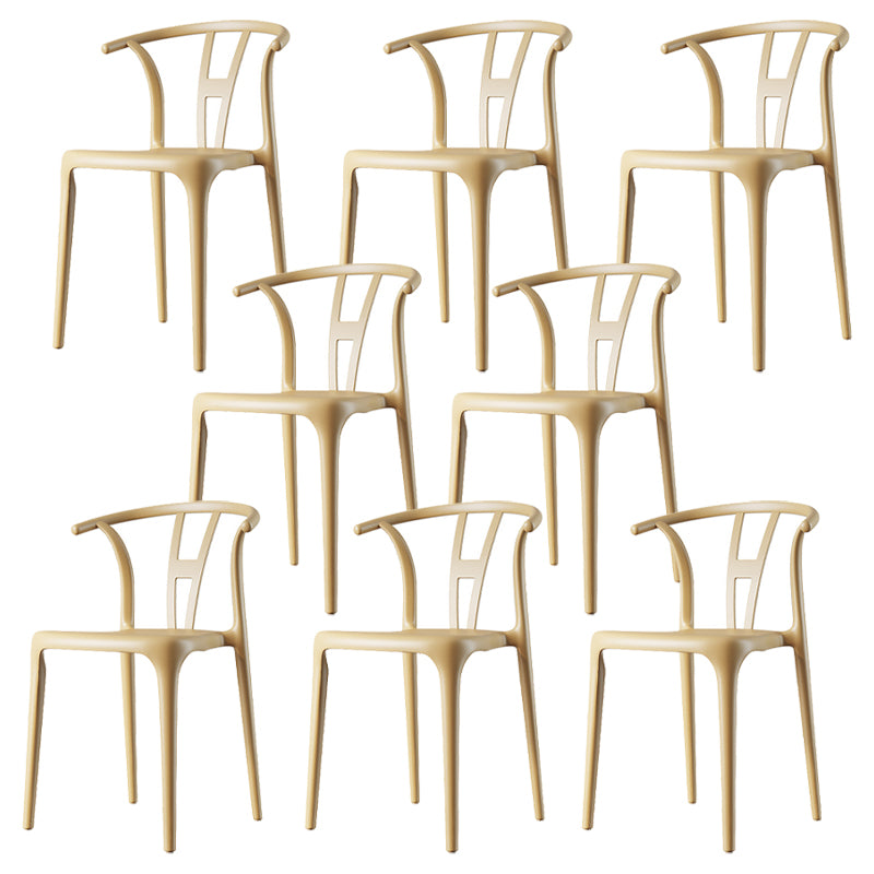 Modern Plastic Chair Matte Finish Chair with 4 Legs for Home