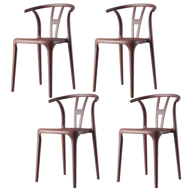 Modern Plastic Chair Matte Finish Chair with 4 Legs for Home