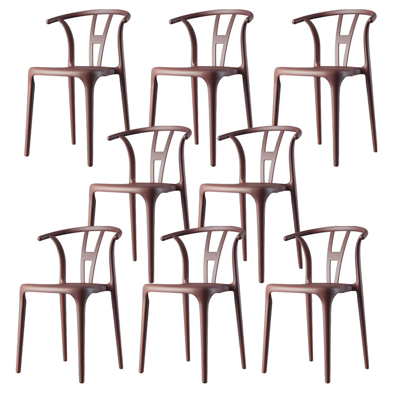 Modern Plastic Chair Matte Finish Chair with 4 Legs for Home