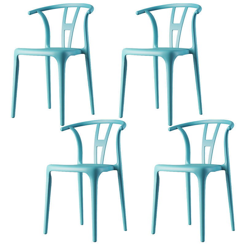 Modern Plastic Chair Matte Finish Chair with 4 Legs for Home