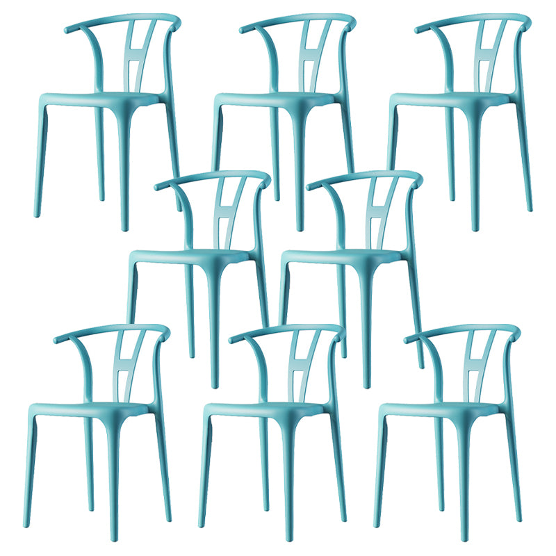 Modern Plastic Chair Matte Finish Chair with 4 Legs for Home