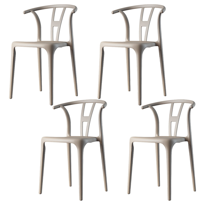 Modern Plastic Chair Matte Finish Chair with 4 Legs for Home